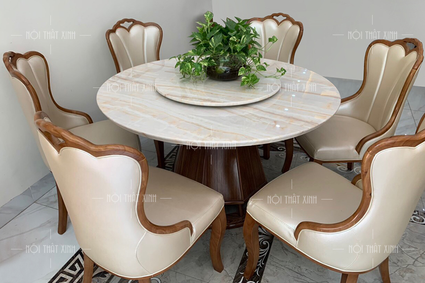 5-mau-ban-an-tron-mat-da-xoay-ban-chay-nhat-2021-5 bàn ăn tròn mặt đá xoay