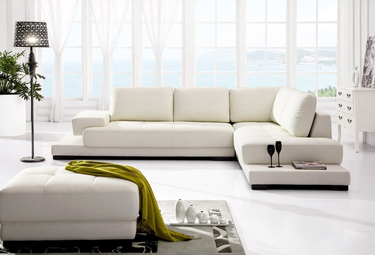 bàn ghế sofa phòng khách màu trắng