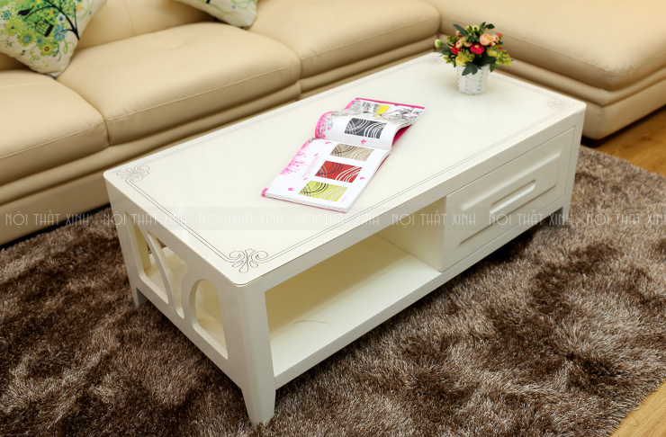 bàn trà gỗ mặt kính