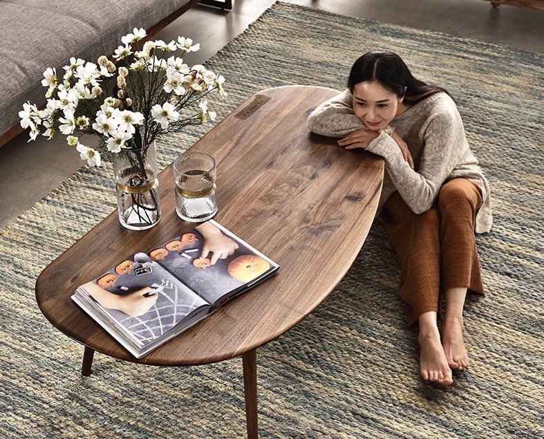 bàn trà gỗ óc chó