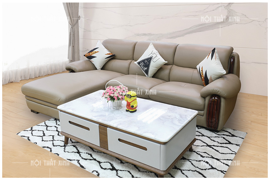 ghế sofa góc chân gỗ