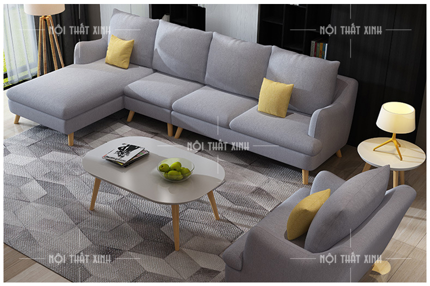 ghế sofa góc gam màu lạnh