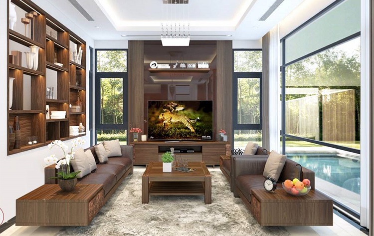 mẫu bàn ghế gỗ phòng khách đơn giản