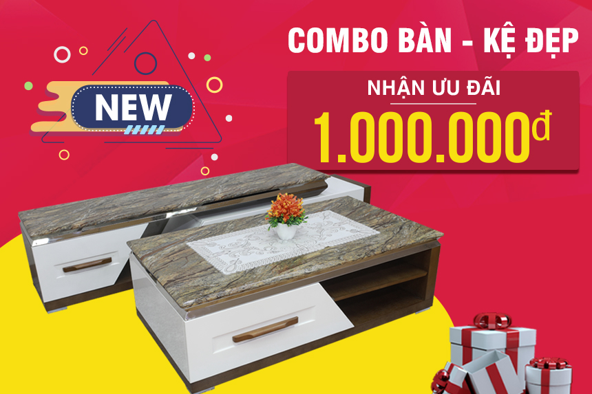 Mua ngay combo bàn trà kệ tivi đồng bộ giảm giá 1 triệu đồng