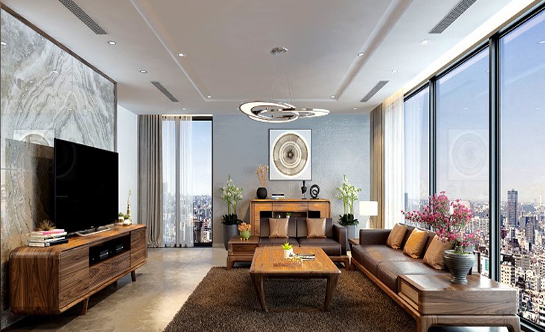 nội thất chung cư gỗ tự nhiên