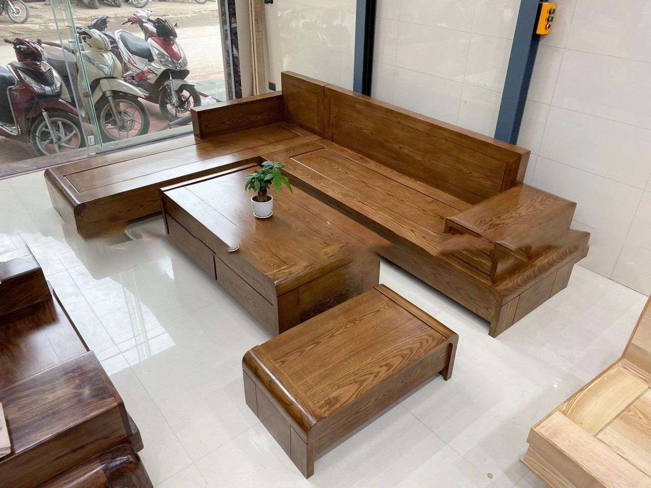 sofa gỗ Sồi Nga hiện đại