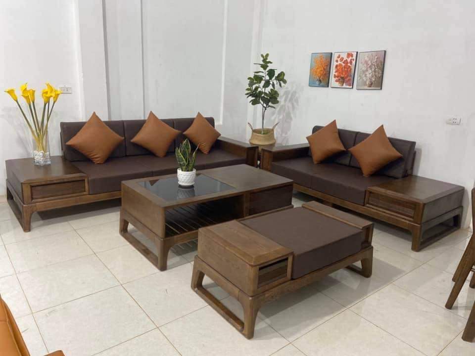 sofa gỗ Sồi Nga hiện đại