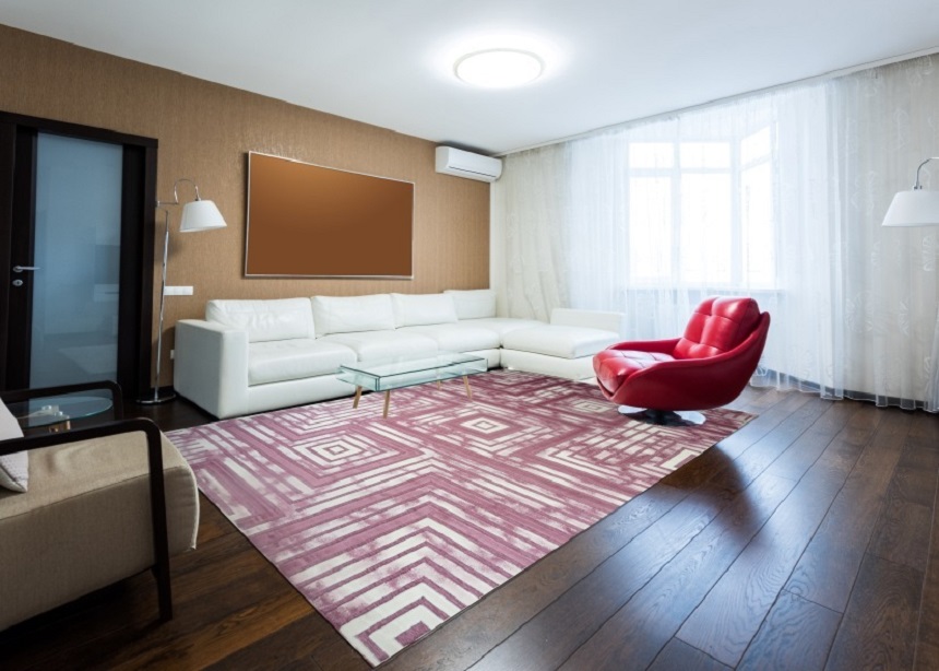 thảm sofa màu hồng