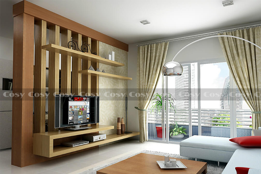 Đặt kệ tivi phòng khách nhà phố