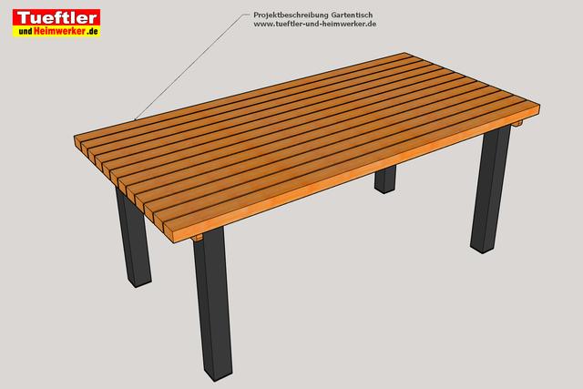 Rustikaler Gartentisch selber bauen aus Douglasie - Schritt-für-Schritt-Anleitung und Maße