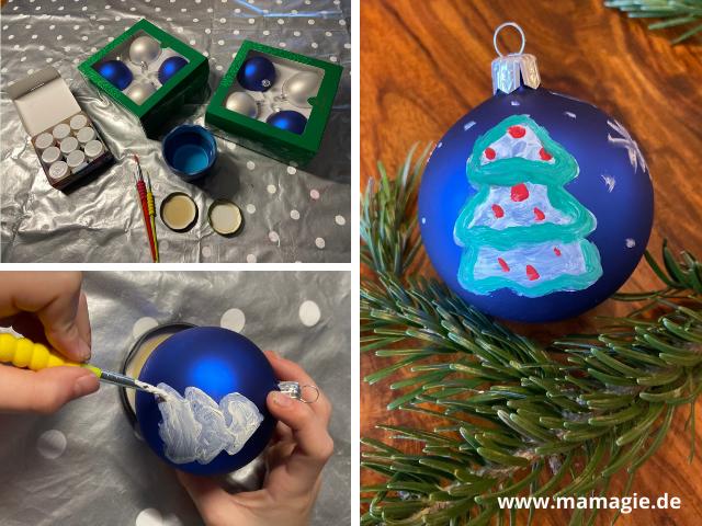 Farbenfrohe DIY-Weihnachtskugeln: Selbst gestaltete Kugeln als Blickfang