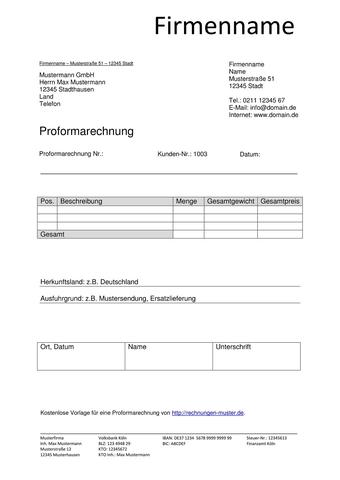 Buchhaltungsaspekte einer Proformarechnung Buchhaltungsaspekte einer Proformarechnung