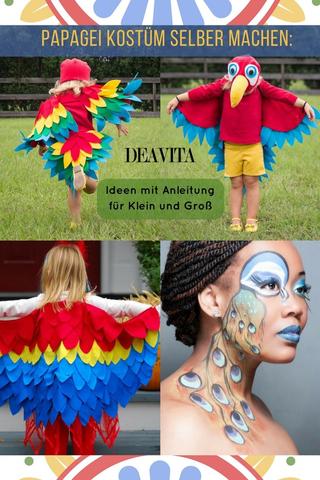 Papagei Kostüm für Fasching: DIY-Anleitung für Groß und Klein Papagei Kostüm für Fasching: DIY-Anleitung für Groß und Klein
