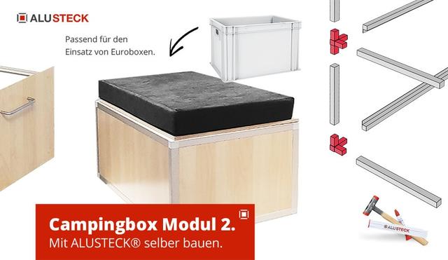 Campingbox selber bauen: Material und Bauanleitung für Modul (2) mit ALUSTECK®