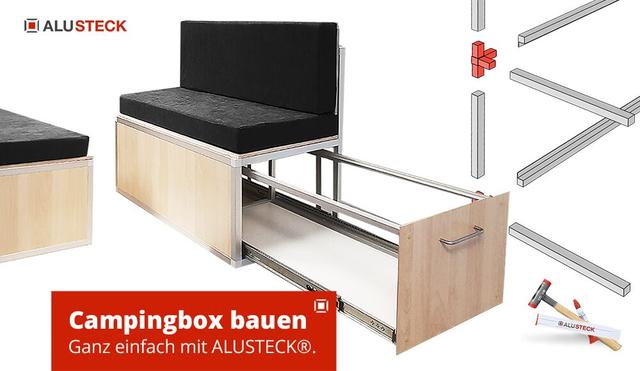 Bauanleitung für Campingbox selber bauen mit ALUSTECK® Material
