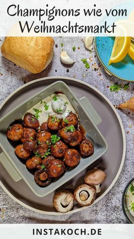 Vegetarische und Low-Carb Variante: Champignons wie vom Weihnachtsmarkt Vegetarische und Low-Carb Variante: Champignons wie vom Weihnachtsmarkt