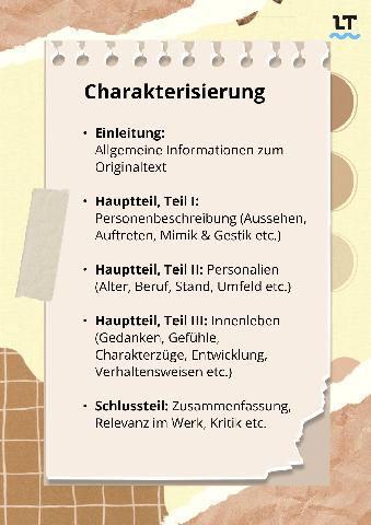 3. Wie erstellt man eine gelungene Charakterisierung? 3. Wie erstellt man eine gelungene Charakterisierung?