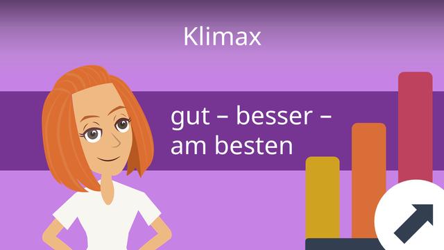 Klimax: Eine gesteigerte Abfolge von Wörtern oder Sätzen Klimax: Eine gesteigerte Abfolge von Wörtern oder Sätzen