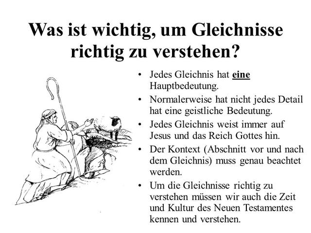 Die Bedeutung von Gleichnissen in der Bibel Die Bedeutung von Gleichnissen in der Bibel
