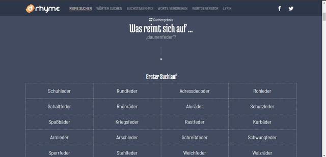 Verbessere die Ergebnisse der Reimemaschine mit  Verbessere die Ergebnisse der Reimemaschine mit