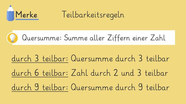 Wie die Quersumme bei Teilbarkeitsregeln hilft Wie die Quersumme bei Teilbarkeitsregeln hilft