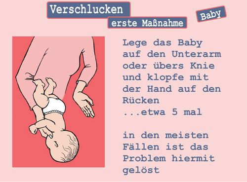 Richtig handeln bei einem Baby, das sich verschluckt hat Richtig handeln bei einem Baby, das sich verschluckt hat