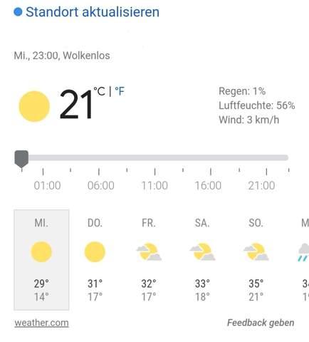 Temperaturbericht: Temperaturbericht: