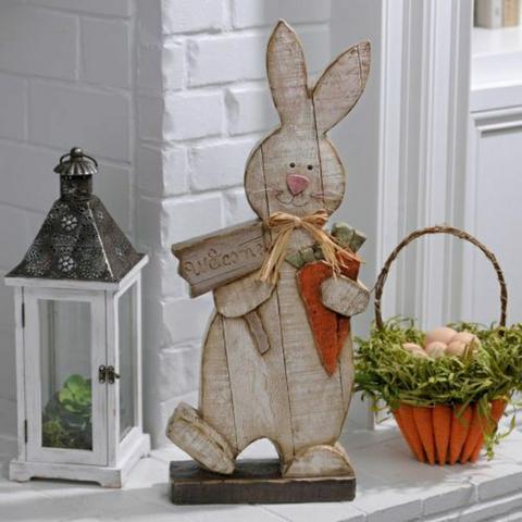 Deko Idee: Große Holz Osterhasen selbst herstellen