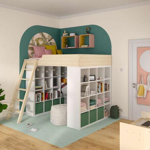 Kreatives Kinderzimmer: Bau ein individuelles Hochbett mit IKEA KALLAX Regalen Kreatives Kinderzimmer: Bau ein individuelles Hochbett mit IKEA KALLAX Regalen