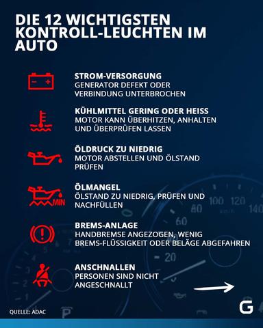 Übersicht über die wichtigsten Kontrollleuchten im Auto: Was bedeuten sie? Übersicht über die wichtigsten Kontrollleuchten im Auto: Was bedeuten sie?