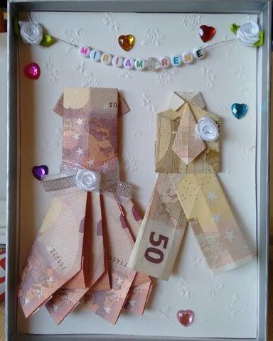 DIY-Hochzeitsgeschenke: Geldscheine falten und individuell verpacken