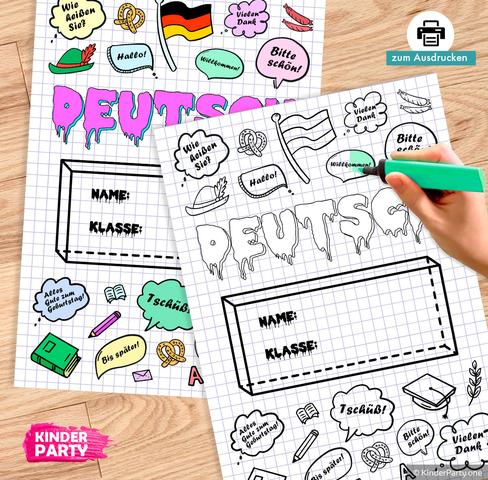 Spaß beim Malen eines eigenen Deutsch Deckblatts - Persönlicher Touch für die Schultasche Spaß beim Malen eines eigenen Deutsch Deckblatts - Persönlicher Touch für die Schultasche