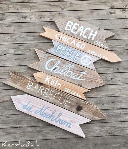 Persönliche Holzwegweiser mit individuellem Design selbst erstellen Persönliche Holzwegweiser mit individuellem Design selbst erstellen