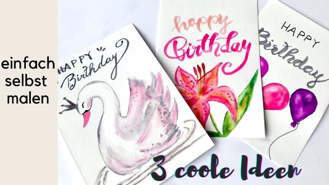 DIY Geburtstagskarten: Mit Blumenmotiven selbst malen und verschenken DIY Geburtstagskarten: Mit Blumenmotiven selbst malen und verschenken