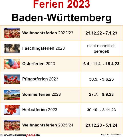 Wann finden die Osterferien in Baden-Württemberg 2023 statt?