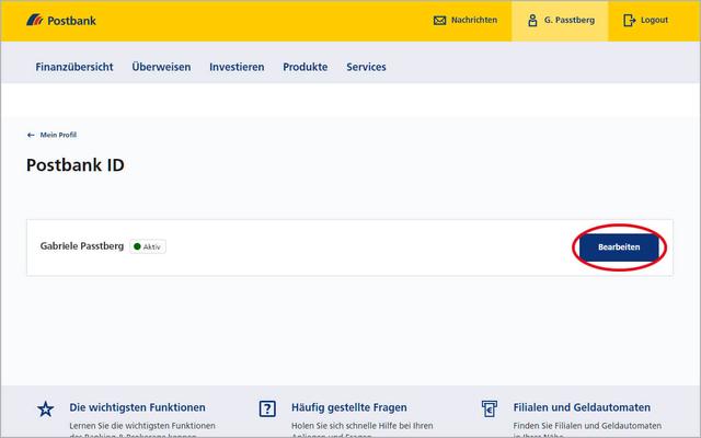 Die Anforderungen an den Namen bei der Änderung der Postbank ID Die Anforderungen an den Namen bei der Änderung der Postbank ID