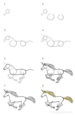 Einfache Anleitung zum Zeichnen eines realistischen Einhorns Einfache Anleitung zum Zeichnen eines realistischen Einhorns