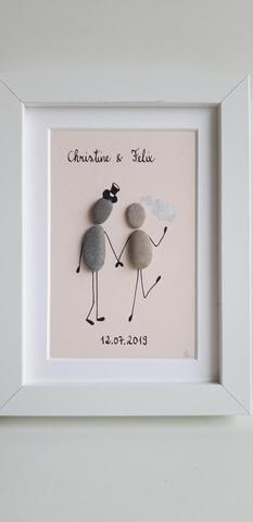 DIY-Hochzeitsgeschenk: Einzigartige Steinbilder für das Brautpaar basteln