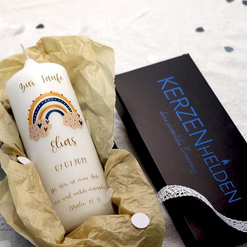 Mit dem Kerzen-Konfigurator von Kerzenhelden spielend leicht Taufkerzen selbst gestalten