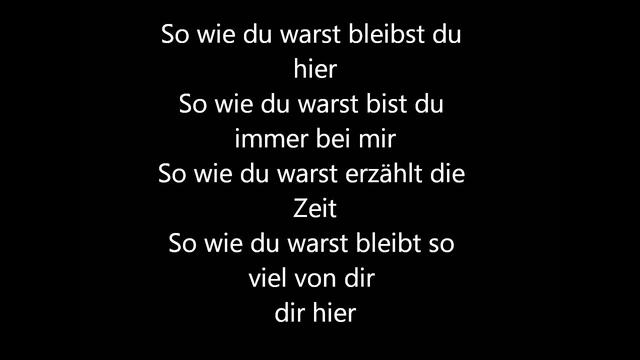 Text Vom Lied So Wie Du Warst Von Unheilig