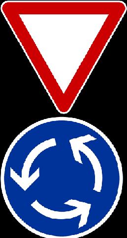 Was bedeutet dieses Verkehrszeichen im Kreisverkehr? Was bedeutet dieses Verkehrszeichen im Kreisverkehr?
