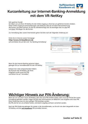 Wie Sie Ihren persönlichen VR-NetKey oder Alias erhalten Wie Sie Ihren persönlichen VR-NetKey oder Alias erhalten