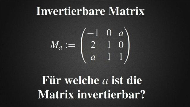 Bedingungen für die Invertierbarkeit einer Matrix Bedingungen für die Invertierbarkeit einer Matrix