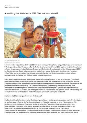 Der Kinderbonus 2022: Auszahlungstermin und Details
