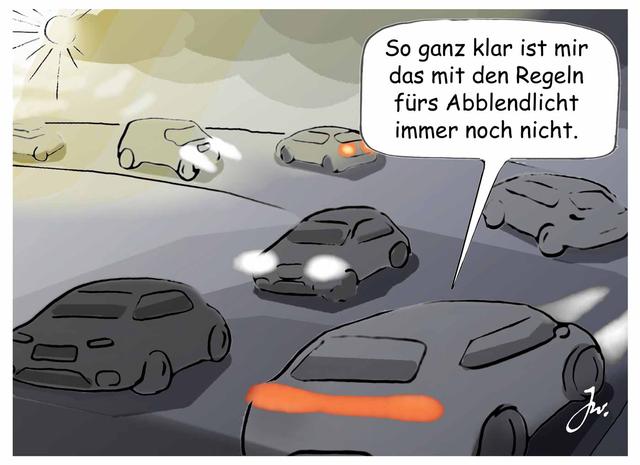 Wann sollte das Abblendlicht am Tag verwendet werden?