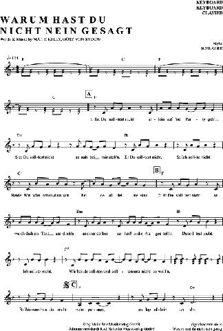 Entdecke die Akkordfolge von "Warum hast du nicht nein gesagt" Entdecke die Akkordfolge von "Warum hast du nicht nein gesagt"