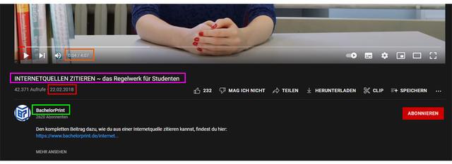 APA-Richtlinien: Zitieren von YouTube-Videos mit Nutzernamen des Uploaders APA-Richtlinien: Zitieren von YouTube-Videos mit Nutzernamen des Uploaders