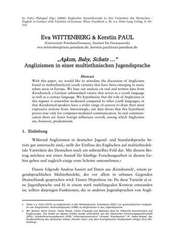 Der Einfluss von  Der Einfluss von