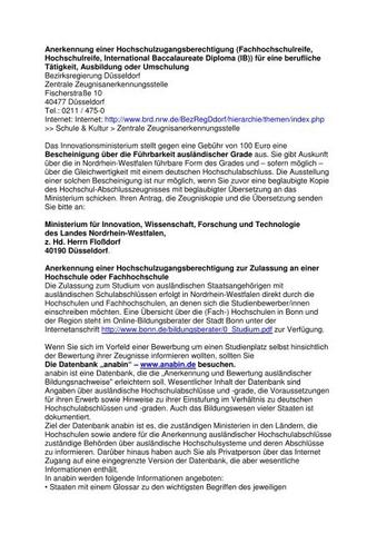 Wie werden ausländische Zeugnisse für die Hochschulzugangsberechtigung bewertet?