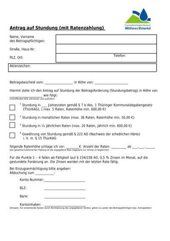 Wie kann man eine Stundung beantragen und welche Kosten fallen an?